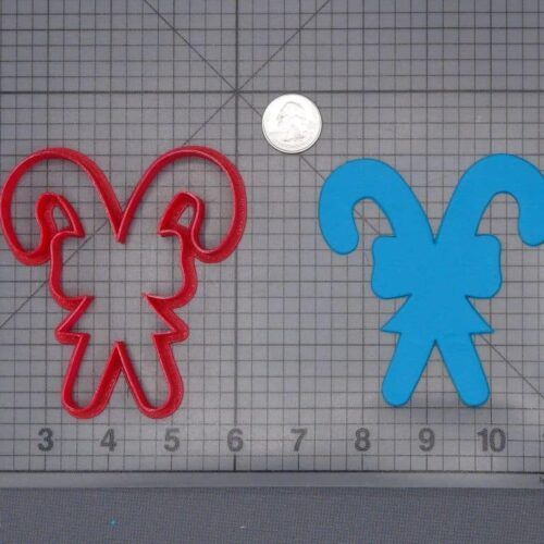 Christmas - Candy Cane with Bow 266-H738 Cookie Cutter Silhouette