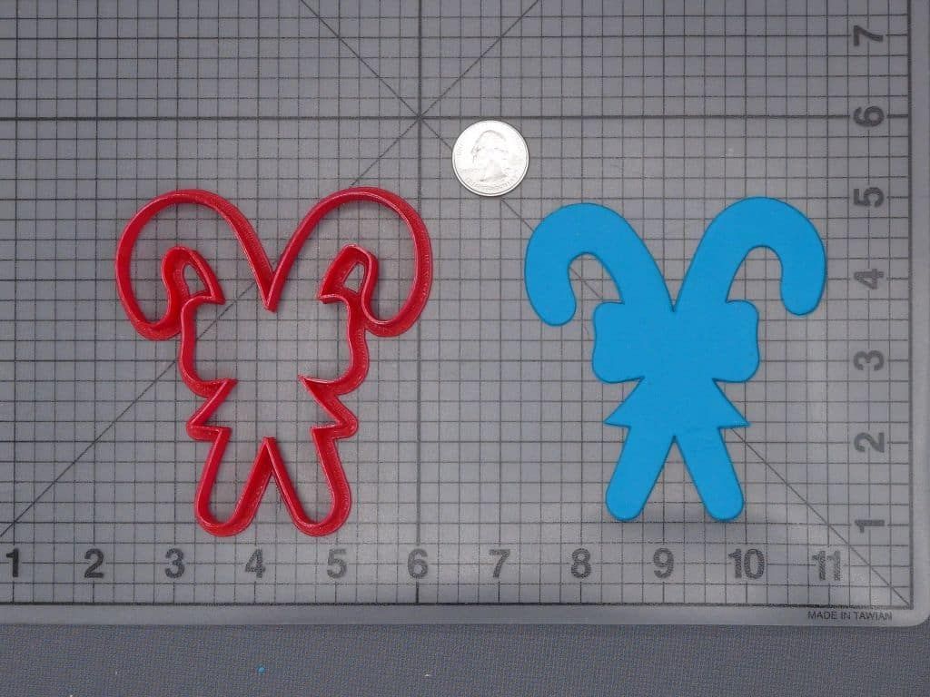 Christmas - Candy Cane with Bow 266-H738 Cookie Cutter Silhouette