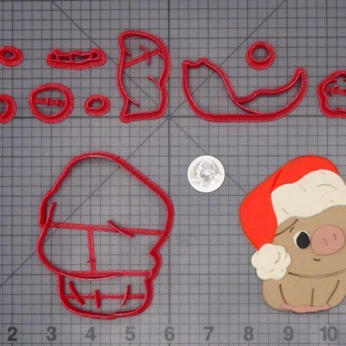 Christmas - Pig with Santa Hat 266-H724 Cookie Cutter Set