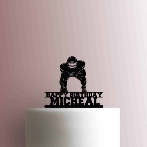 Custom Football Player Happy Birthday Name 225-B339 Cake Topper