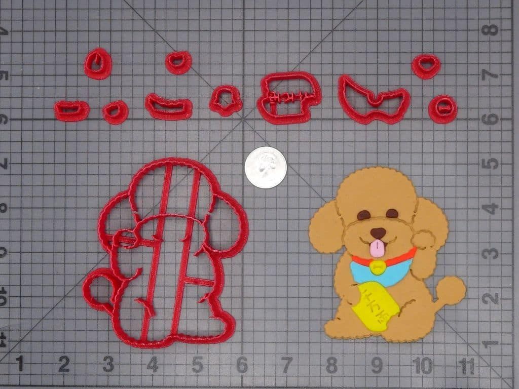 Poodle Dog with Japanese Coin 266-H238 Cookie Cutter Set