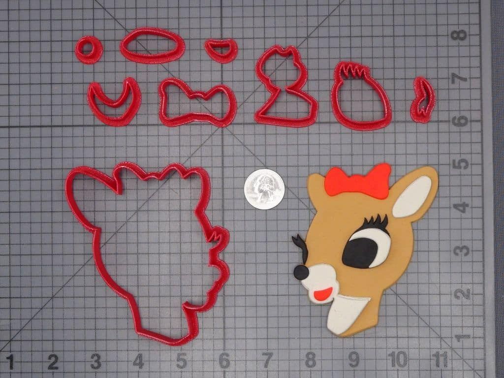 Rudolph the Red Nosed Reindeer - Clarice Head 266-H714 Cookie Cutter Set