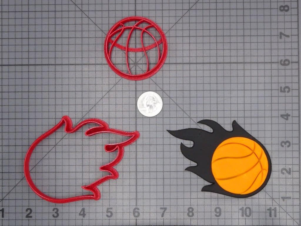 Basketball in Flames 266-H865 Cookie Cutter Set