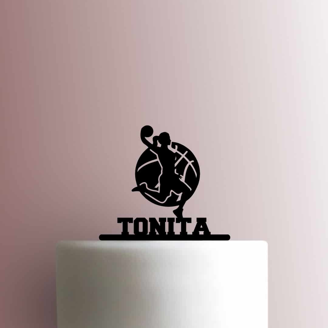Custom Basketball Player Name 225-B352 Cake Topper