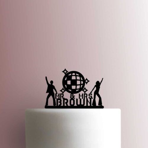 Custom Disco Wedding Name 225-B342 Cake Topper