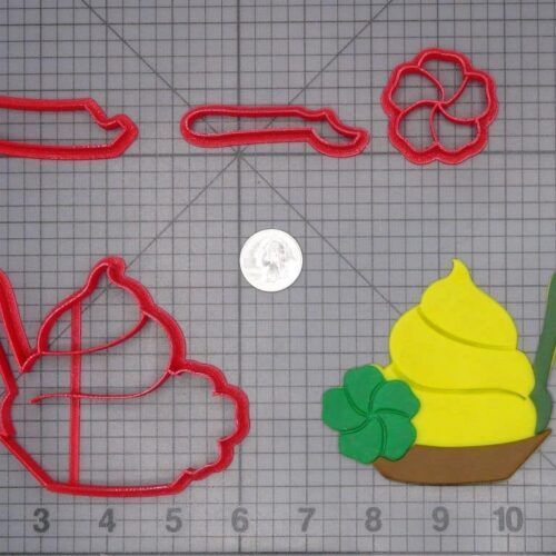 Ice Cream Soft Serve with Flower 266-H861 Cookie Cutter Set