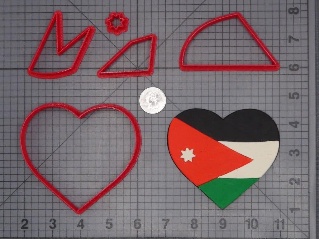 Jordan Flag Heart 266-H661 Cookie Cutter Set