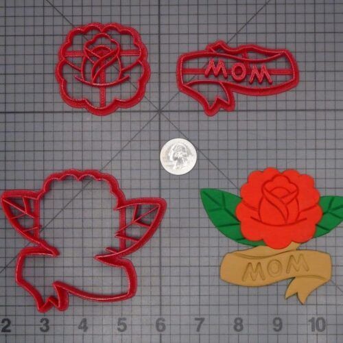 Mom Rose Flower 266-H803 Cookie Cutter Set