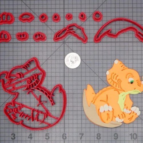 The Land Before Time - Cera Tricertops Dinosaur in Egg 266-H202 Cookie Cutter Set