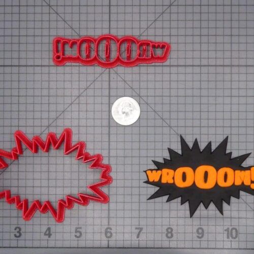 WROOM Action Word Bubble 266-H869 Cookie Cutter Set