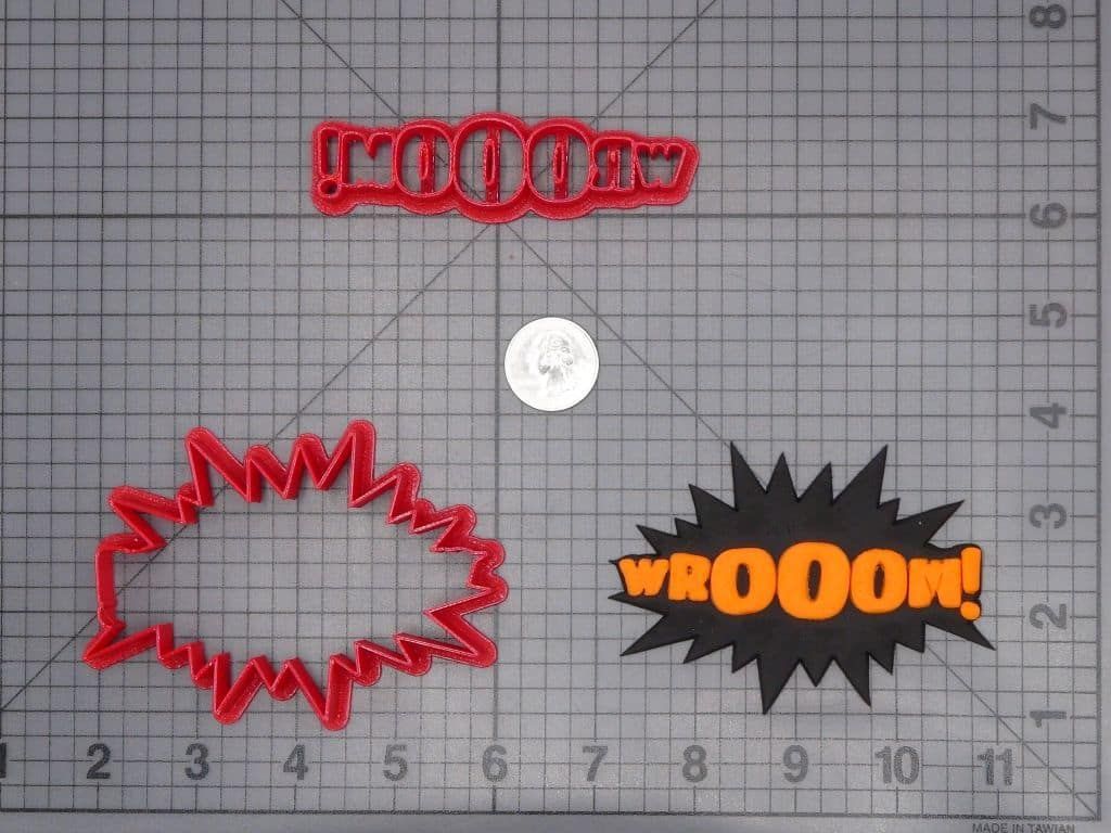 WROOM Action Word Bubble 266-H869 Cookie Cutter Set