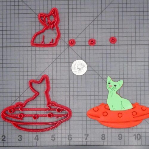 Cat in Space Ship 266-H992 Cookie Cutter Set