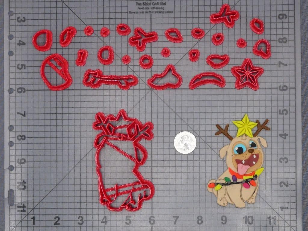 Christmas - Puppy Pals - Rolly with Lights Dog Body 266-F800 Cookie Cutter Set