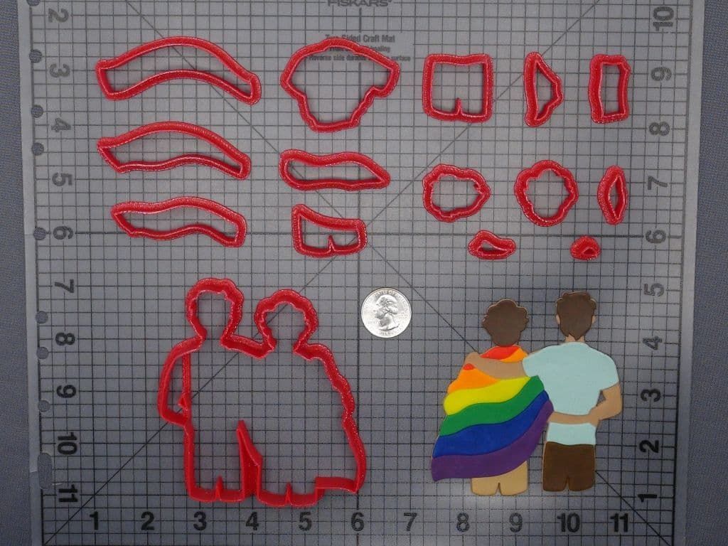 Couple with Rainbow Flag 266-F850 Cookie Cutter Set
