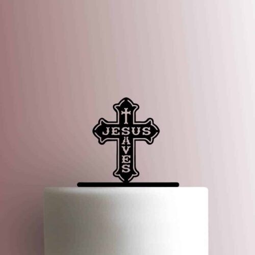 Cross Jesus Saves 225-B308 Cake Topper