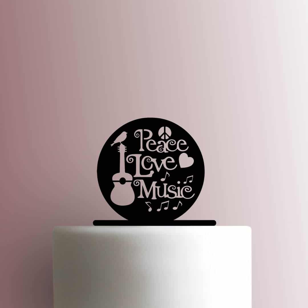 Peace Love and Music Record 225-B305 Cake Topper