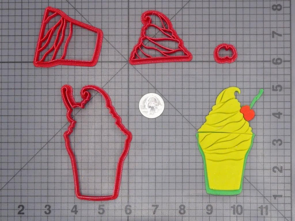 Soft Serve Ice Cream 266-H922 Cookie Cutter Set