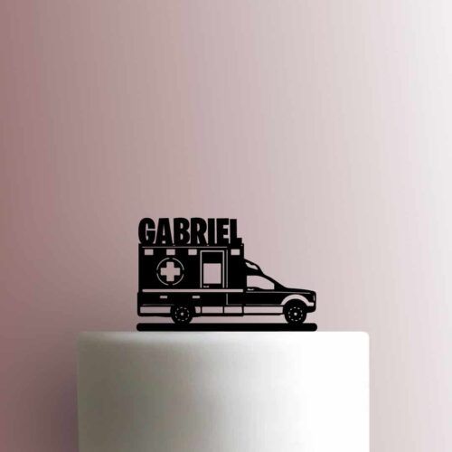 Custom Ambulance Name 225-B452 Cake Topper