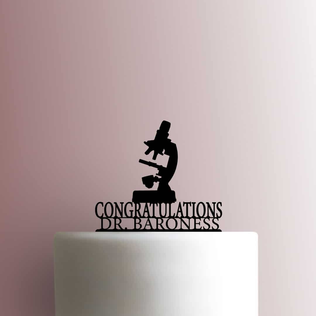 Custom Congratulations Microscope Name 225-B450 Cake Topper