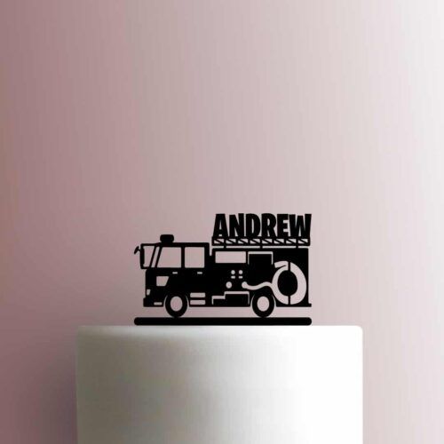 Custom Fire Truck Name 225-B453 Cake Topper