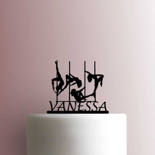 Custom Pole Dancers Name 225-B436 Cake Topper