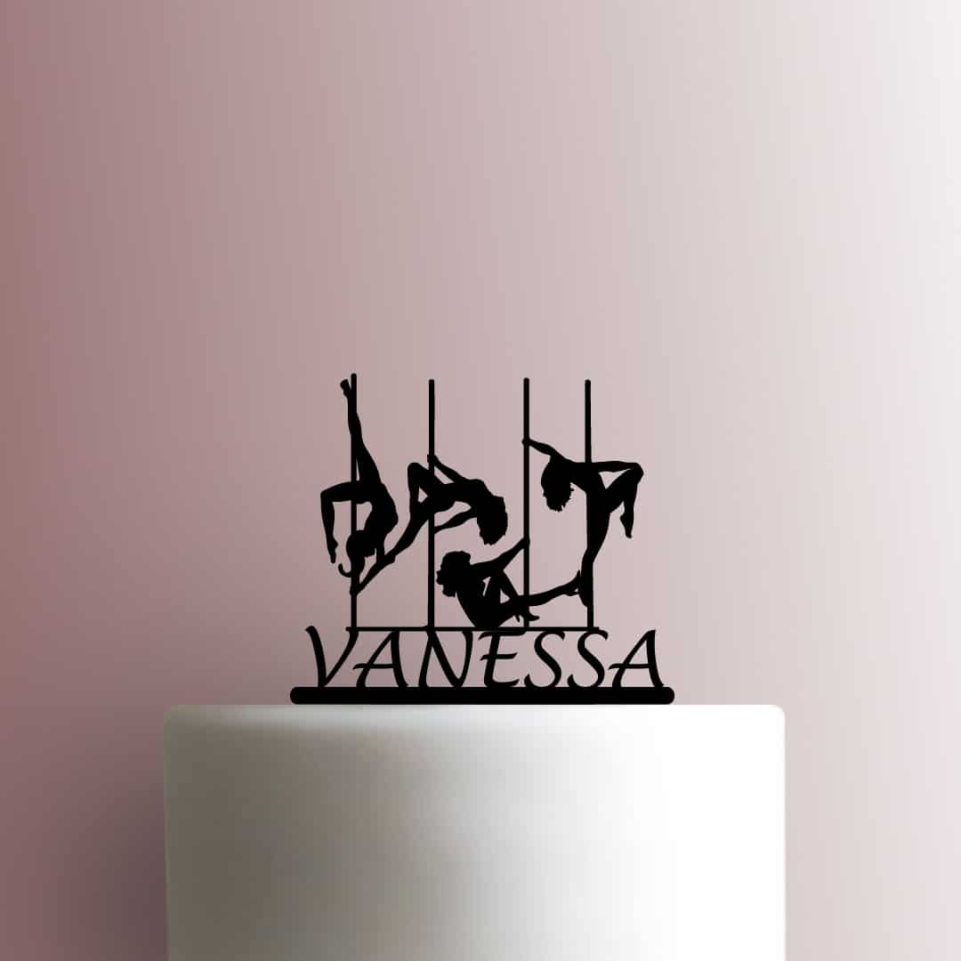 Custom Pole Dancers Name 225-B436 Cake Topper
