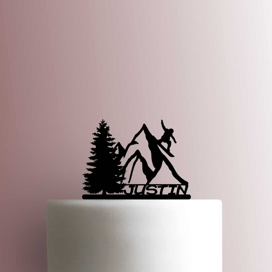 Custom Snowboarding Name 225-B445 Cake Topper