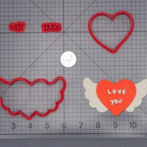 Heart with Wings Love You 266-I193 Cookie Cutter Set