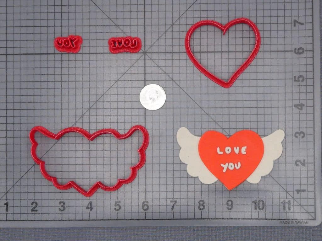 Heart with Wings Love You 266-I193 Cookie Cutter Set