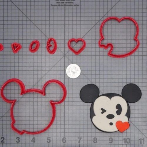 Mickey Mouse Kiss Heart 266-I177 Cookie Cutter Set