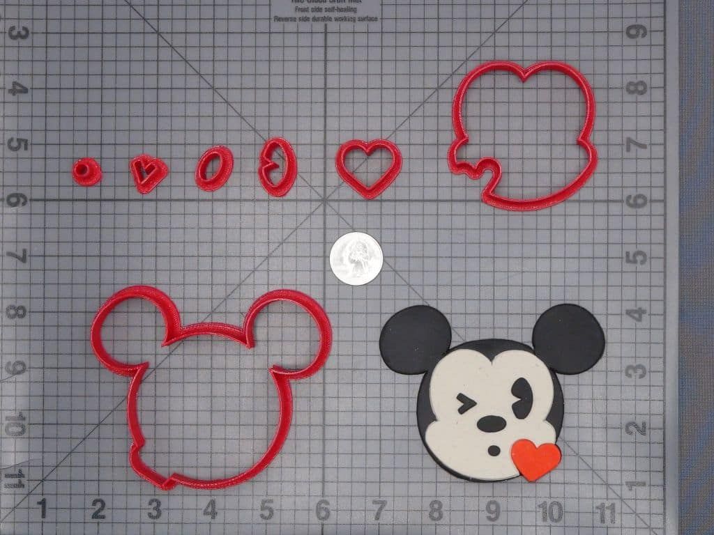 Mickey Mouse Kiss Heart 266-I177 Cookie Cutter Set