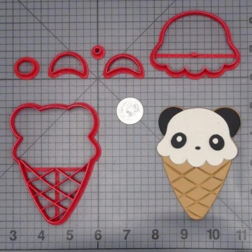 Panda Ice Cream Cone 266-I254 Cookie Cutter Set