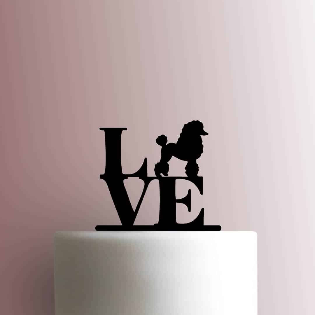 Poodle Dog Love 225-B321 Cake Topper