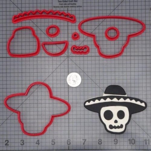 Skull in Sombrero 266-D914 Cookie Cutter Set