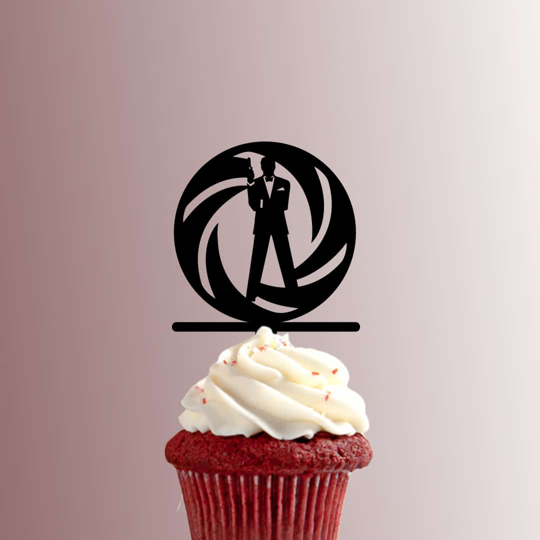 007 - James Bond Gun Barrel View 228-627 Cupcake Topper