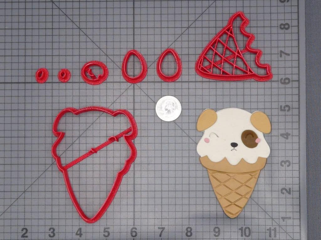 Dog Ice Cream Cone 266-I371 Cookie Cutter Set