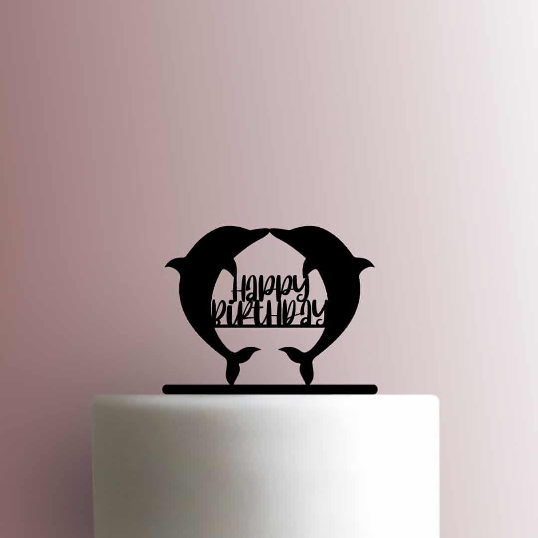 Dolphin Happy Birthday 225-B459 Cake Topper