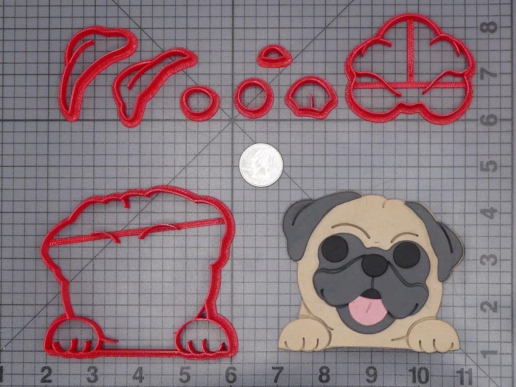 Pug Dog Head 266-I468 Cookie Cutter Set