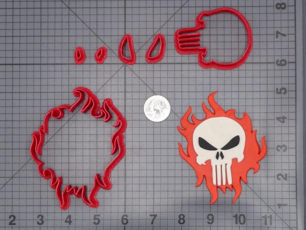 Punisher Logo in Flames 266-I491 Cookie Cutter Set