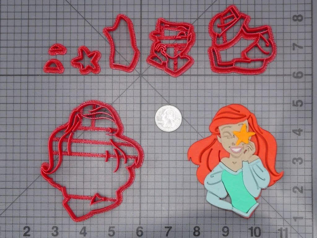 The Little Mermaid - Ariel with Starfish 266-I423 Cookie Cutter Set