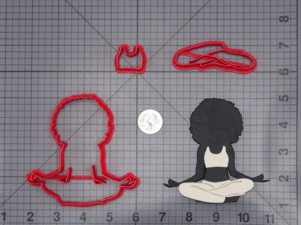 Afro Girl Yoga 266-I651 Cookie Cutter Set
