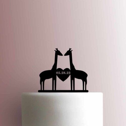 Custom Giraffe Couple Date 225-B540 Cake Topper