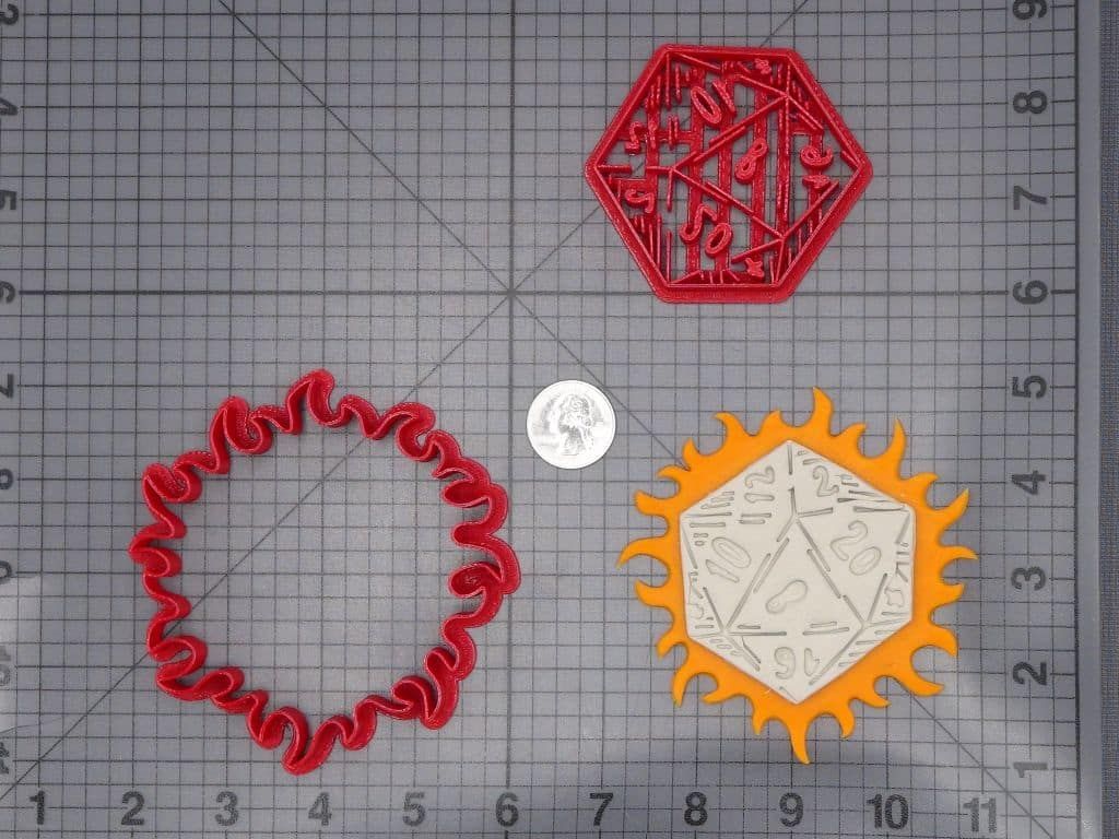 D20 Dice in Flames 266-I438 Cookie Cutter Set
