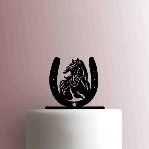 Horse in Horseshoe 225-B481 Cake Topper