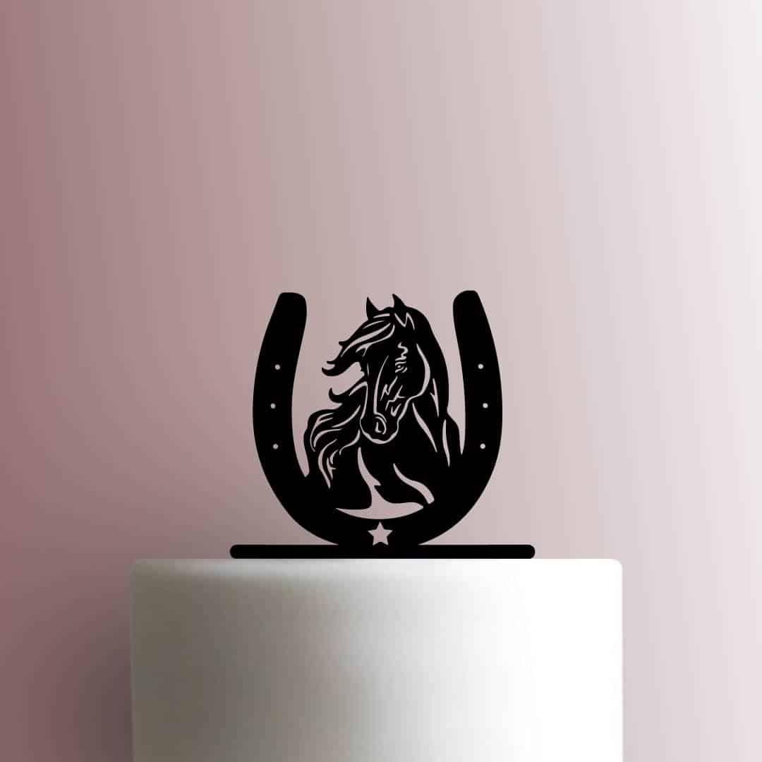 Horse in Horseshoe 225-B481 Cake Topper