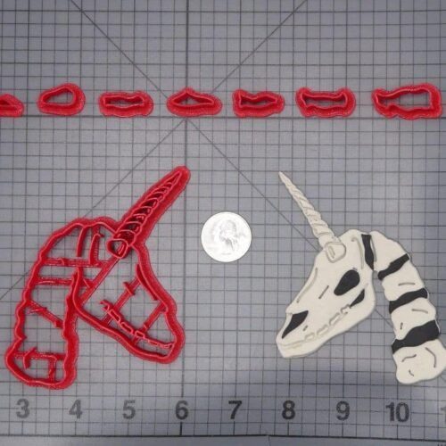 Unicorn Skeleton Head 266-I439 Cookie Cutter Set