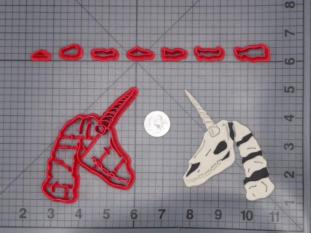 Unicorn Skeleton Head 266-I439 Cookie Cutter Set