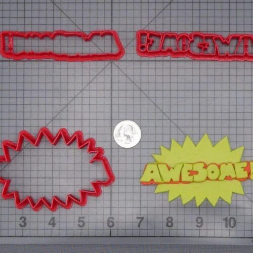 AWESOME Action Word Bubble 266-I748 Cookie Cutter Set