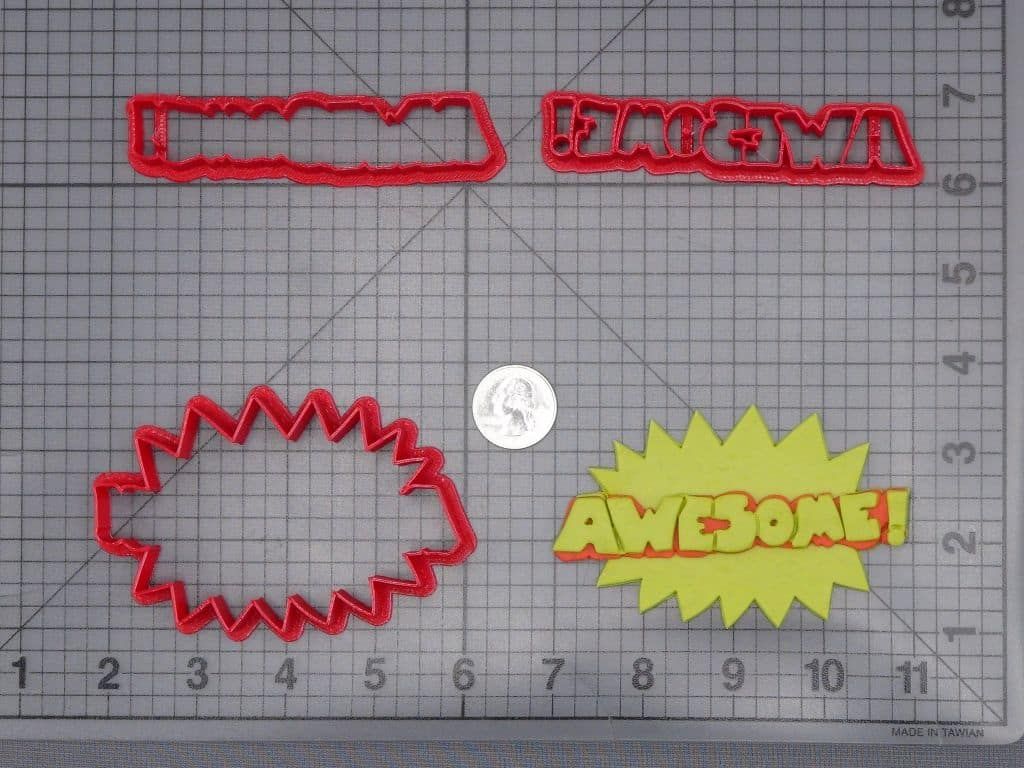 AWESOME Action Word Bubble 266-I748 Cookie Cutter Set