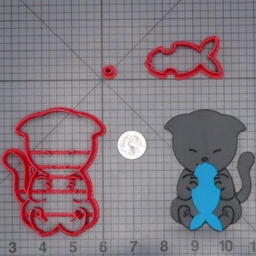 Cat Eating Fish 266-I713 Cookie Cutter Set